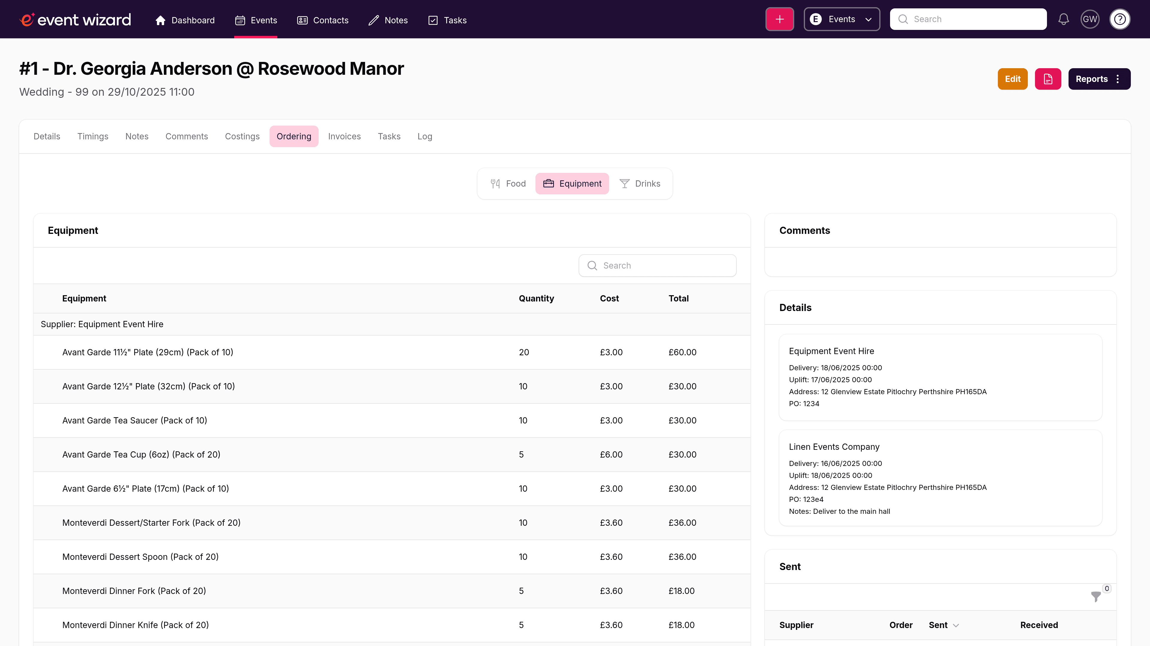 Back-of-house operations screenshot
